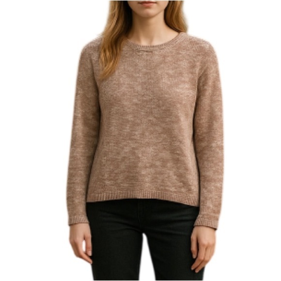 CHAPS Pink and White Slub Knit Sweater Soft Cotton Blend Coastal Size L - Picture 1 of 11